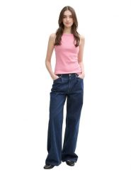 TOM TAILOR Denim Top w kolorze jasnoróżowym rozmiar: M. Różowe topy damskie Tom Tailor Denim, m, bez wzorów, z denimu, bez kołnierzyka. Za 37.38 zł.