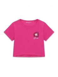 Guess T-Shirt J6GI10 K6YW4 Różowy ciemny Relaxed Fit. Czerwone koszulki dziewczęce Guess, z aplikacjami, z bawełny, bez ramiączek. Za 94.99 zł.