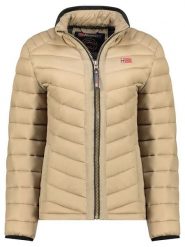 Geographical Norway Kurtka pikowana "Carliti" w kolorze beżowym rozmiar: M. Brązowe kurtki damskie Geographical Norway, m, bez wzorów, bez kaptura. Za 169.95 zł.