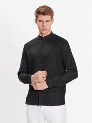 Hugo Koszula 50490740 Czarny Slim Fit. Czarne koszule męskie Hugo, m, bez wzorów, ze lnu, bez kołnierzyka, bez ramiączek. Za 429.99 zł.