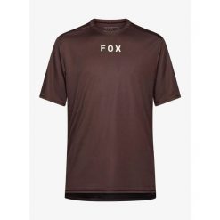Koszulka rowerowa męska Fox Ranger SS Jersey Wordmark. Brązowe t-shirty sportowe męskie FOX, m, z jersey, bez ramiączek. Za 167.99 zł.