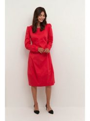 CULTURE Sukienka w kolorze czerwonym rozmiar: XS. Czerwone sukienki damskie Culture, xs, bez wzorów, bez kołnierzyka, bez ramiączek, midi. Za 152.99 zł.