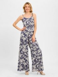 Swing Kombinezon Kobiety Sztuczne włókno niebieski, 36. Niebieskie kombinezony damskie Swing, bez wzorów, z satyny, wizytowe, bez kołnierzyka, bez ramiączek. Za 429.95 zł.