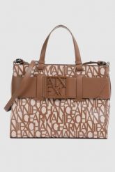 ARMANI EXCHANGE Brązowa torebka klasyczna. Brązowe torebki klasyczne damskie Armani Exchange, bez wzorów, bez dodatków. W wyprzedaży za 652.99 zł.