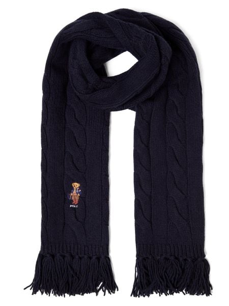 Polo Ralph Lauren szalik wełniany Kobiety Wełna niebieski, ONE SIZE. Niebieskie szaliki i kominy damskie Polo Ralph Lauren, bez wzorów, z wełny. Za 599.95 zł.