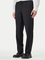 Calvin Klein Spodnie materiałowe LV04LF623G Czarny Tapered Fit. Czarne spodnie materiałowe męskie CALVIN KLEIN, bez wzorów, z materiału. Za 569.99 zł.