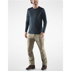Bluza męska Fjallraven Abisko Wool LS. Niebieskie bluzy bez kaptura męskie Fjällräven, l, z poliesteru. Za 334.39 zł.