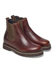 Birkenstock Skórzane sztyblety "Highwood" w kolorze brązowym rozmiar: 41. Brązowe botki damskie Birkenstock, sportowe, bez obcasa, bez zapięcia. Za 724.78 zł.