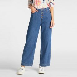 LEE BUTTON WIDE LEG DAMSKIE SPODNIE JEANSOWE L30GRCND 112106450. Spodnie materiałowe damskie Lee, bez wzorów, z jeansu. Za 199.99 zł.