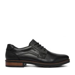 Półbuty Rieker. Czarne buty wizytowe męskie Rieker, bez zapięcia. Za 429.99 zł.