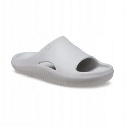 Klapki Dla Dorosłych Crocs Mellow Recovery Slide. Szare klapki damskie Crocs, bez wzorów, z materiału, bez obcasa. Za 159.99 zł.