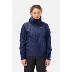 Kurtka przeciwdeszczowa damska Rab Downpour Eco Jacket z kapturem. Czerwone kurtki damskie RAB, z kapturem. Za 369.99 zł.