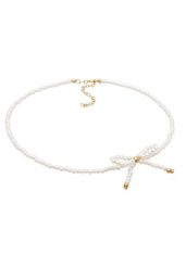Elli Damski choker z kokardą z synt. perłami z pozłacanego srebra 925 Naszyjniki 1 ct. Białe naszyjniki damskie Elli, pozłacane. Za 198.99 zł.
