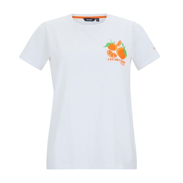 T-shirt Damski Pomarańcze Filandra VX. Białe t-shirty damskie Regatta, bez wzorów, bez kołnierzyka. Za 66.99 zł.