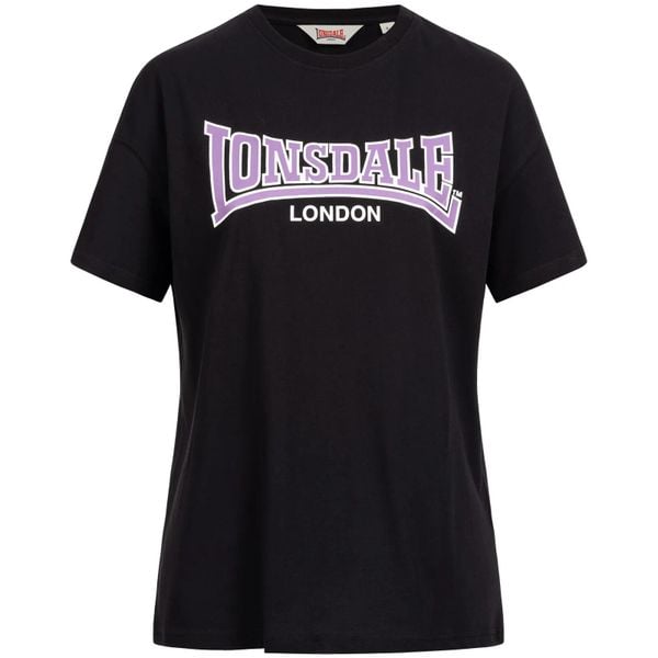 Koszulka Lonsdale Ousdale. Czarne t-shirty damskie Lonsdale, m, bez wzorów, z bawełny, bez kołnierzyka. Za 135.00 zł.