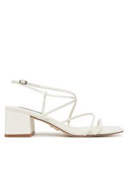 Steve Madden Sandały Remmi SM11003296 Biały. Białe sandały damskie Steve Madden, bez wzorów, ze skóry, bez obcasa, na słupku. Za 299.99 zł.