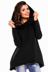 Czarna Nietuzinkowa Bluza z Dużym Kapturem. Czarne bluzy z kapturem damskie Awama, l, z bawełny. Za 176.90 zł.