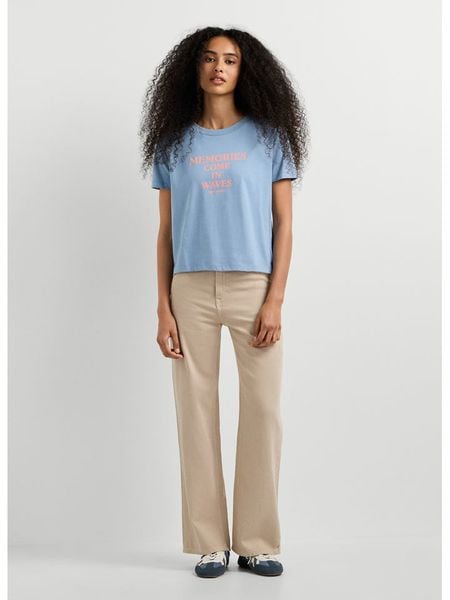 Pepe Jeans Koszulka w kolorze błękitnym rozmiar: XS. Niebieskie bluzki damskie Pepe Jeans, xs, bez wzorów, z bawełny, bez kołnierzyka, bez ramiączek. Za 78.84 zł.
