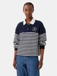 Tommy Hilfiger Bluza WW0WW50036 Granatowy Regular Fit. Niebieskie bluzy bez kaptura damskie Tommy Hilfiger, l, z bawełny. Za 699.99 zł.