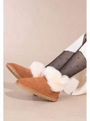 Gooce Skórzane botki zimowe "Fury" w kolorze jasnobrązowym rozmiar: 37. Brązowe botki damskie Gooce, na zimę, ze skóry, bez obcasa, bez zapięcia. Za 208.99 zł.