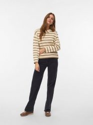 Vero Moda Sweter w kolorze beżowym rozmiar: XS. Brązowe swetry klasyczne damskie Vero Moda, xs, bez kołnierzyka. Za 109.00 zł.