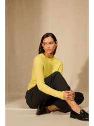 Perfect Cashmere Kaszmirowy sweter "Corva" w kolorze żółtym rozmiar: XL. Żółte swetry klasyczne damskie Perfect Cashmere, xl, z kaszmiru, bez kołnierzyka. Za 608.99 zł.