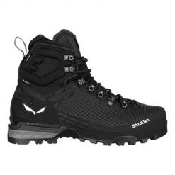 Buty trekkingowe męskie Salewa Ortles Edge Mid Gtx. Czarne buty trekkingowe męskie Salewa, z materiału, za kostkę, bez zapięcia, trekkingowe. Za 1,617.00 zł.