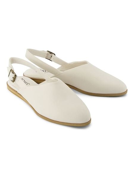 TOMS Skórzane baleriny w kolorze kremowym z paskiem rozmiar: 39. Brązowe baleriny damskie Toms, bez wzorów, bez obcasa. Za 199.95 zł.