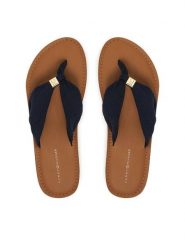 Tommy Hilfiger Japonki Th Ltr Footbed Summer Sandal FW0FW09194 Granatowy. Niebieskie klapki damskie Tommy Hilfiger, bez wzorów, z materiału, bez obcasa. Za 229.99 zł.