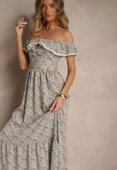 Fioletowa Sukienka z Ozdobnymi Falbankami Folanne. Fioletowe sukienki damskie Renee, na co dzień, na lato, l, bez wzorów, z jeansu, eleganckie, bez kołnierzyka, bez ramiączek, maxi, proste. W wyprzedaży za 62.99 zł.