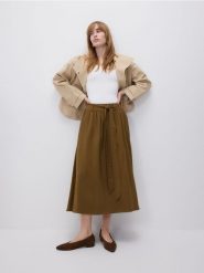 Bawełniana kurtka - beżowy. Brązowe kurtki damskie Reserved, l, bez wzorów, z bawełny, bez kaptura. Za 259.99 zł.