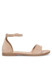 Clara Barson Sandały BRIA WS5296-32 Złoty. Żółte sandały damskie Clara Barson, bez wzorów, z materiału, bez obcasa, na płaskiej podeszwie. Za 79.99 zł.