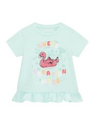 Guess T-Shirt K6GI16 K6YW4 Zielony jasny Regular Fit. Zielone koszulki dziewczęce Guess, z aplikacjami, z bawełny, bez ramiączek. Za 114.99 zł.