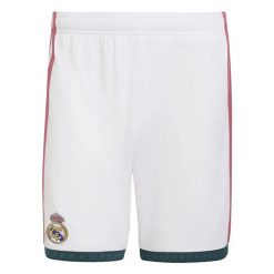 Krótki Domicyl Real Madryt 2026/27. Białe szorty męskie Adidas, bez wzorów, z materiału, klasyczne. Za 222.00 zł.