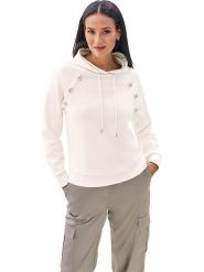 Heine Bluza w kolorze kremowym rozmiar: 48. Brązowe bluzy z kapturem damskie Heine. Za 95.46 zł.