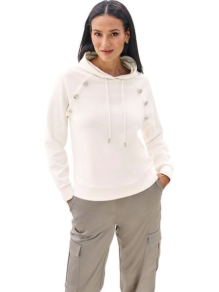 Heine Bluza w kolorze kremowym rozmiar: 48. Brązowe bluzy z kapturem damskie Heine. Za 95.46 zł.