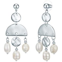 Lulu & Jane Kolczyki Stop metali Srebrny 1 ct Damski. Szare kolczyki damskie Lulu & Jane, z perłą, posrebrzane. Za 109.99 zł.