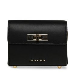 Torebka Steve Madden. Czarne torebki klasyczne damskie Steve Madden, bez wzorów, wizytowe, bez kołnierzyka, bez ramiączek. Za 239.99 zł.