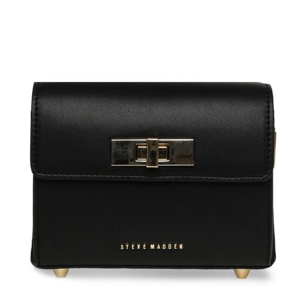 Torebka Steve Madden. Czarne torebki klasyczne damskie Steve Madden, bez wzorów, wizytowe, bez kołnierzyka, bez ramiączek. Za 239.99 zł.