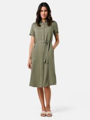 Gerry Weber Sukienka w kolorze khaki rozmiar: 44. Brązowe sukienki damskie Gerry Weber, bez wzorów, z tkaniny, bez kołnierzyka, bez ramiączek, midi. Za 200.60 zł.