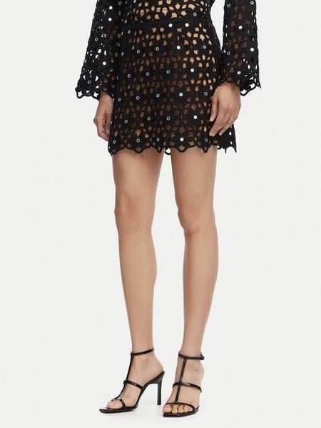 MICHAEL Michael Kors Spódnica mini MS670M4KNE Czarny Regular Fit. Czarne spódniczki damskie MICHAEL Michael Kors, m, bez wzorów, z syntetyku, mini, trapezowe. Za 859.99 zł.