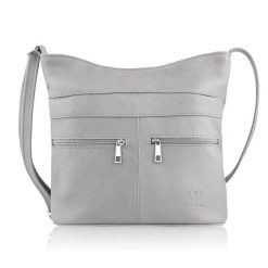 Torebka damska skórzana na ramię pojemna szara Paolo Peruzzi AY-23-GRE. Szare torebki klasyczne damskie bez wzorów, z materiału, bez dodatków. Za 219.00 zł.