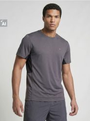 Sportowa koszulka slim fit z kontrastowymi panelami SNSY PERFORMANCE - szary. Szare t-shirty sportowe męskie Sinsay, l, bez ramiączek. Za 29.99 zł.