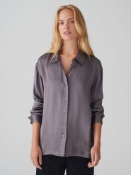 OPUS Bluzka w kolorze antracytowym rozmiar: 36. Czarne bluzki damskie Opus, bez wzorów, z wiskozy, bez kołnierzyka, bez ramiączek. Za 121.99 zł.