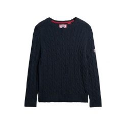 Sweter damski duży w splot warkoczowy Superdry. Niebieskie swetry klasyczne damskie Superdry., na zimę, ze splotem, bez kołnierzyka. Za 284.00 zł.