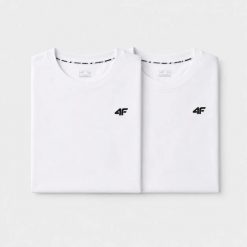 KOMPLET KOSZULEK MĘSKICH 4F ZESTAW 2PAK T-SHIRT 3XL TTSHM3341 BIAŁY. Białe t-shirty męskie 4f, m, bez wzorów, z bawełny, bez kołnierzyka. Za 99.98 zł.
