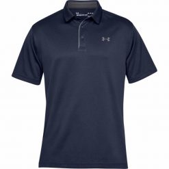 Koszulka sportowa męska Under Armour Tech Polo. Niebieskie t-shirty sportowe męskie Under Armour, m, z materiału, bez ramiączek, na golfa. Za 231.75 zł.