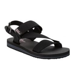 Sandały turystyczne damskie Jack Wolfskin Urban Entdeckung Belt. Czarne obuwie trekkingowe damskie Jack Wolfskin, bez wzorów, z gumy, bez obcasa. Za 119.99 zł.