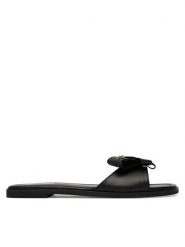 LOVE MOSCHINO Klapki JA28142G0OIE0000 Czarny. Czarne klapki damskie Love Moschino, bez wzorów, ze skóry, bez obcasa. Za 809.99 zł.