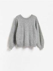 Sweter z domieszką wełny - szary. Szare swetry klasyczne damskie Reserved, l, z dzianiny, bez kołnierzyka. Za 149.99 zł.